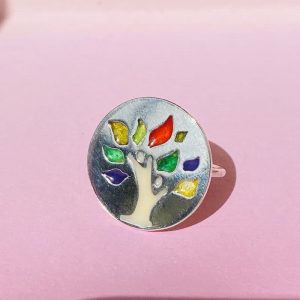 Anillo árbol de la vida relleno de leche materna
