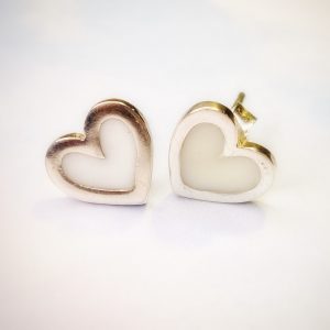 Pendientes corazón de leche materna