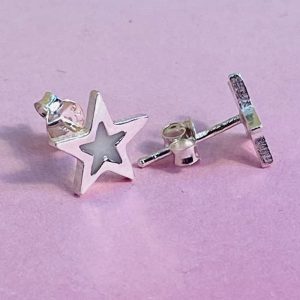 Pendientes estrella rellenos de leche materna